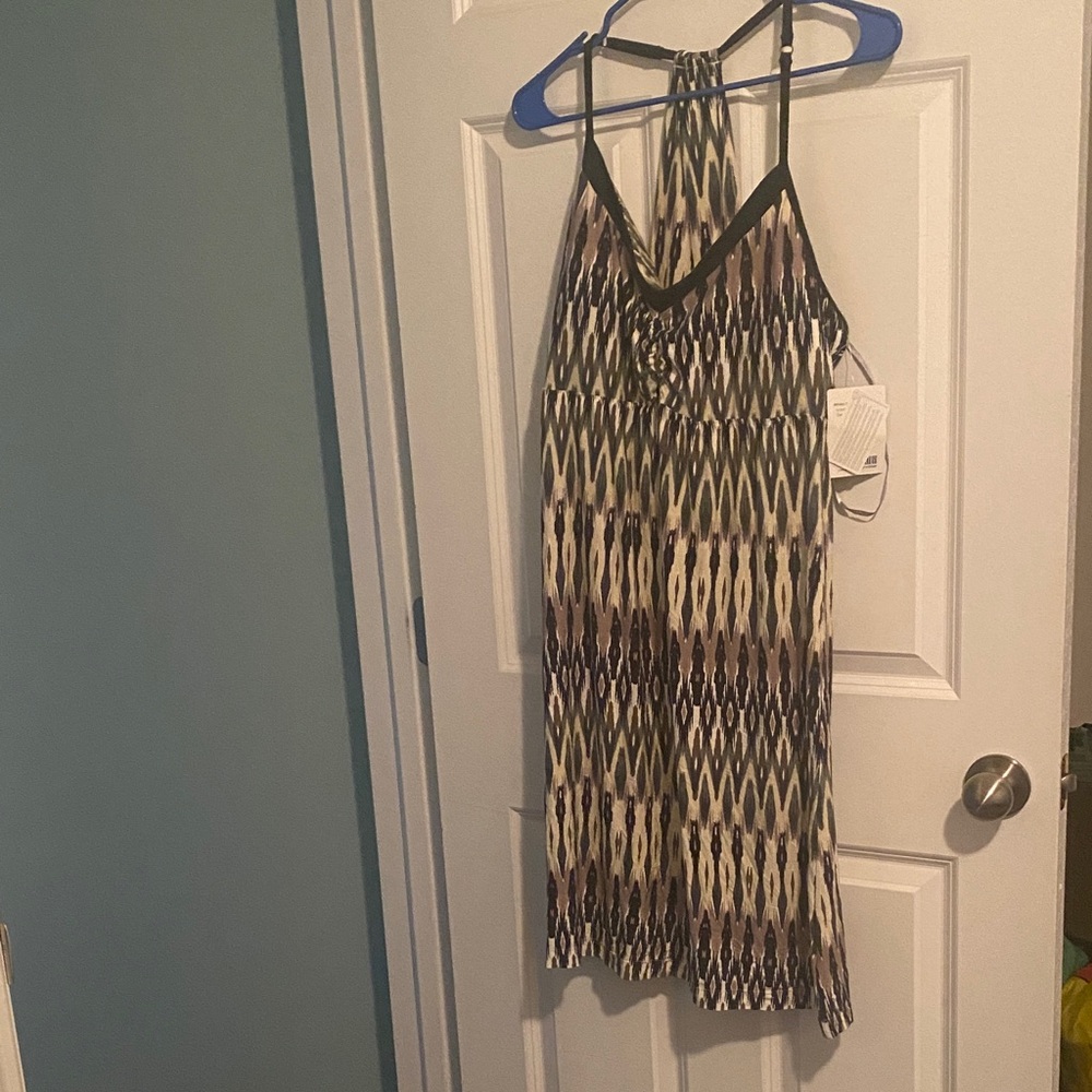 Patterned Halter Dress Athleta restoration dress nwt xl